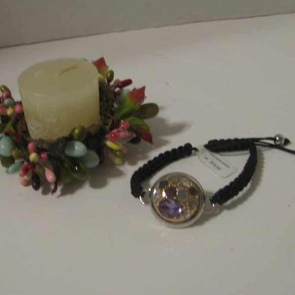 Fashion Jewelry Jewelry - Snap Woven Bracelet Embellished w Stones New
